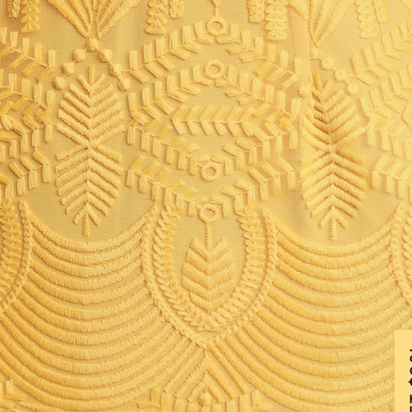 For sale ! Lulus Yellow Embroidered Spaghetti Strap Lace Knee Length Dress - Picture 4 of 4